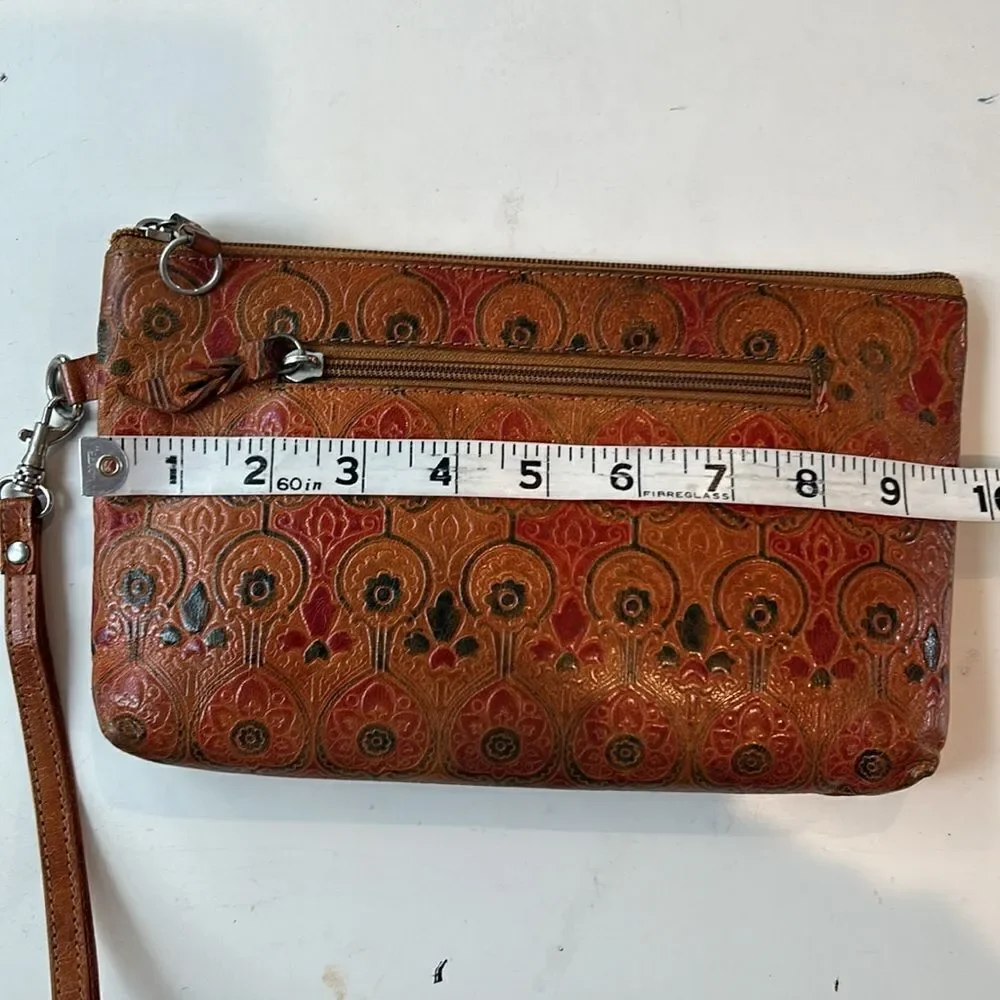Leather clutch made in India with embossed print